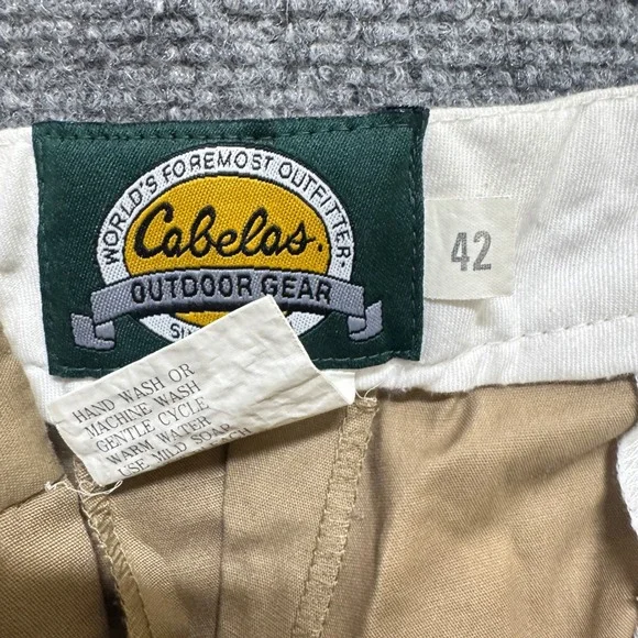 Cabela's Pants Men's 40x32 Upland Brush Khaki Canvas Pants Cotton Brown Hunting - Picture 7 of 12